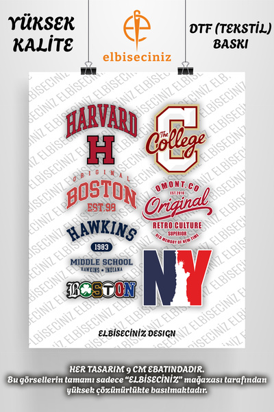 VİZYON İKRA طباعة نسيج DTF ممتازة تحت عنوان "TYPOGRAPHY". يمكن لصقه بسهولة بالكي