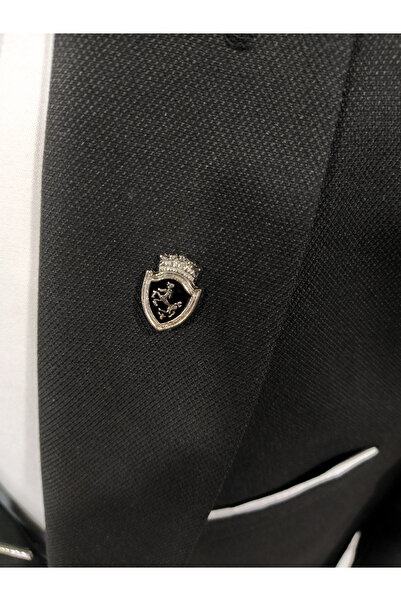 Elegante Cravatte Vintage Atlı Desenli Ceket Yaka İğnesi Broş