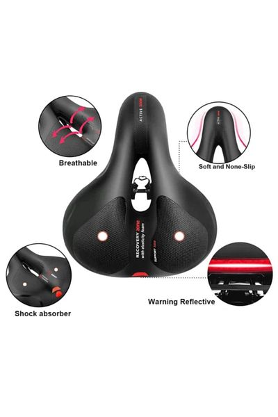 Asroya Bicycle Wide Comfortable Soft Spring Saddle Seat Bicycle Seat Saddle Spare Parts Accessories 26x21