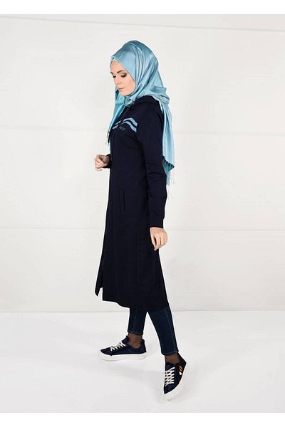 TRENDTESETTÜR Γυναικείο αθλητικό μπουφάν με φερμουάρ μπροστά Navy Blue 4151