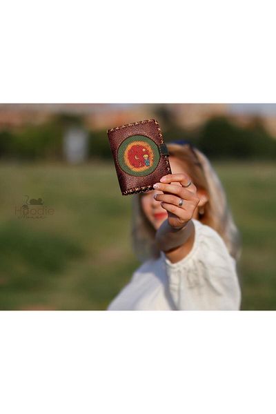 HOODİEMOUSE Little Prince Figured Small Wallet Ethnic Bohemian Retro Style - Brown