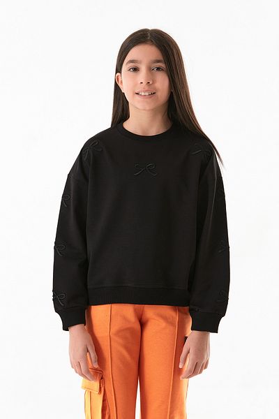 Fulla Moda Суичър за момичета с бродирана еластична талия