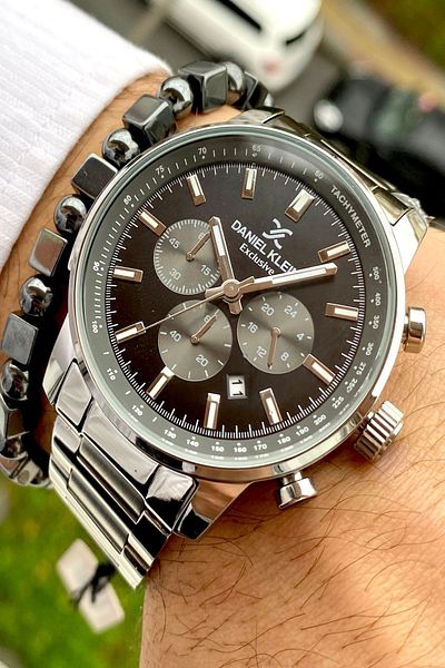 Daniel Klein New Season Stainless Steel Cord Men's Wristwatch 5 Atm Waterproof + Bracelet Gift