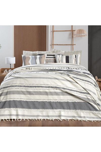 Sarev Reyna Black Double 100% Cotton Bedspread 220*240 cm