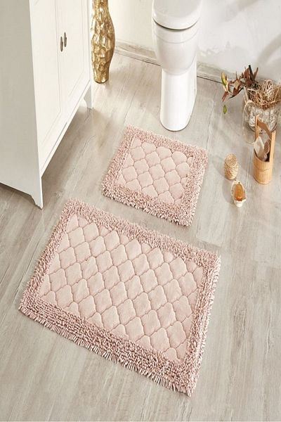 Madame Clean Home Cotton Special 2 τεμαχίων Βαμβακερό σετ τουαλέτας Σετ πατάκι μπάνιου σε σκόνη Σετ τουαλέτας