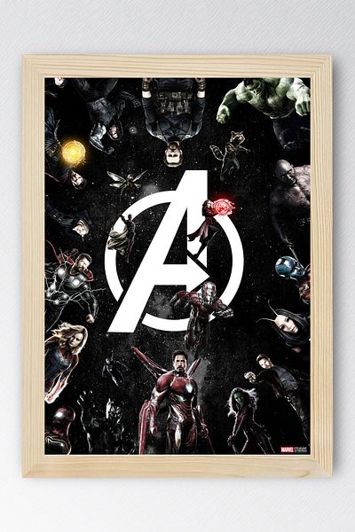 Saturn Avengers Framed Painting - Avengers Marvel Poster Painting