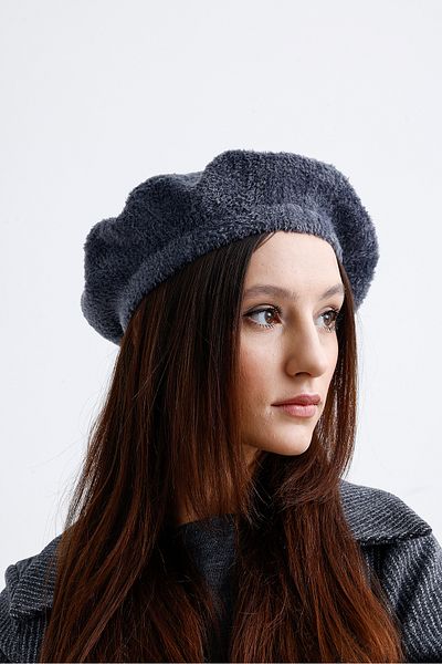 nord arc Anthracite Women's Wool Plush French Painter Hat I Beret