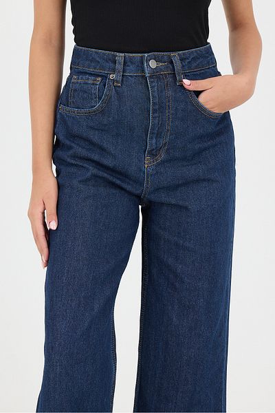 Addax Pantaloni Jean cu talie înaltă cu picioare largi - Pn5171-pnr