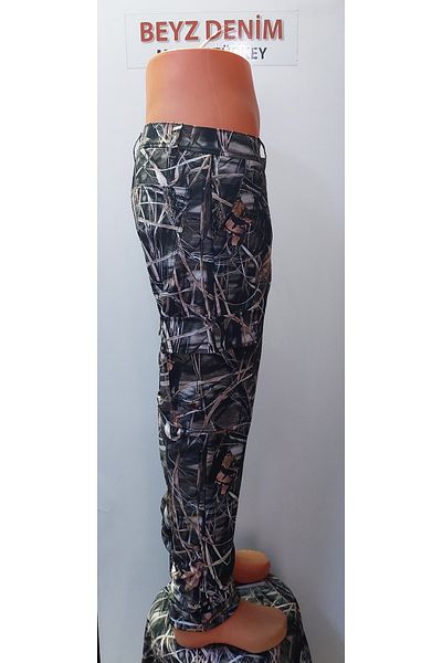 BeyzDenim Forest Pattern Thermal Fleece Hunter Hiking Cargo Pants Waterproof-Water Repellent