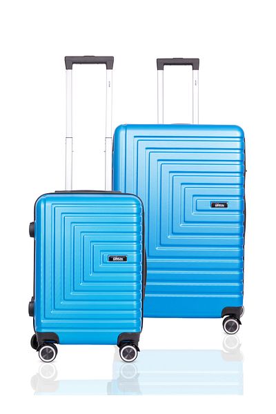 Mnuk Pilgrimage Set of 2 Traveling Luggage | Hardside Trolley Bag | 20/28 Blue