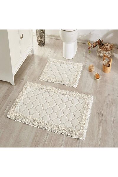 Madame Clean Home Cotton Special Σετ Τουαλέτας 2 τεμαχίων Βαμβακερό Σετ Τουαλέτας Κρέμα Σετ Μπάνιου Σετ Τουαλέτας