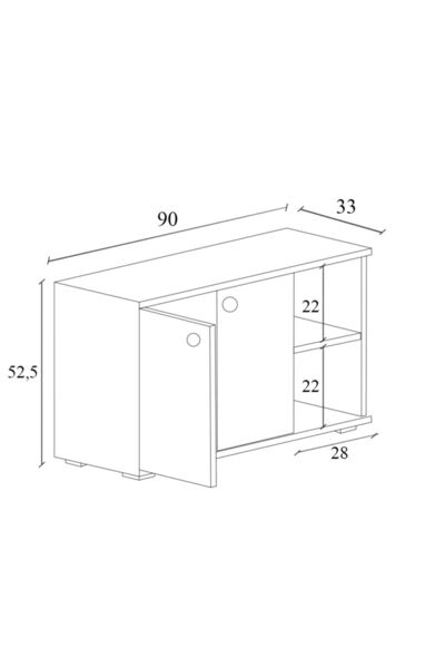 DEWOODY Şila Ayakkabılık Kapı Önü Vestiyer 2 Kapaklı Dolap
