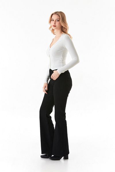 Fulla Moda Cardigan cu decolteu în V cu nasturi