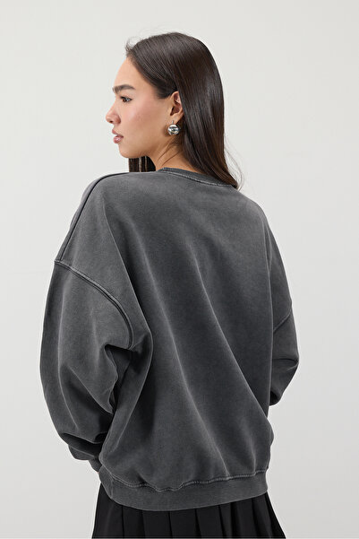 Addax Star Patterned Crew Neck Sweatshirt - S10335-I6