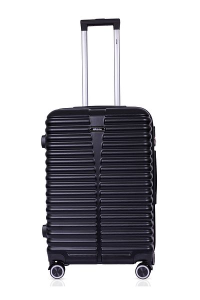Mnuk Destiny Checked Luggage | Hardside Trolley | 24 Black