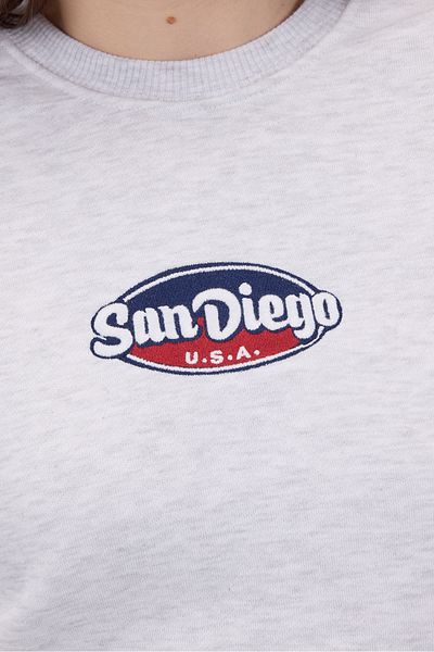 Addax San Diego Written Raised Crew Neck Sweatshirt - S10351