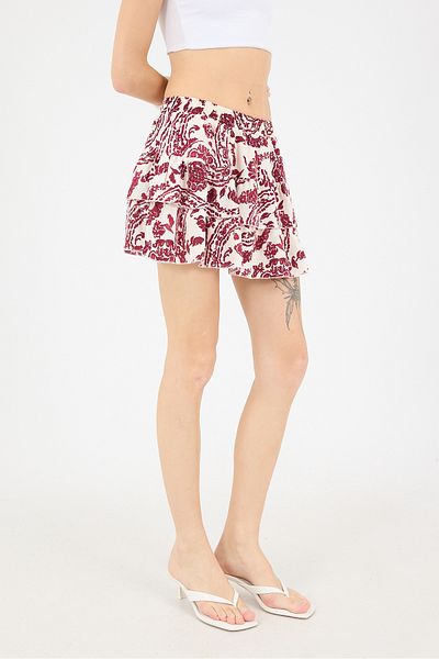 Addax Elastic Waist Frilly Short Skirt E16369-P7