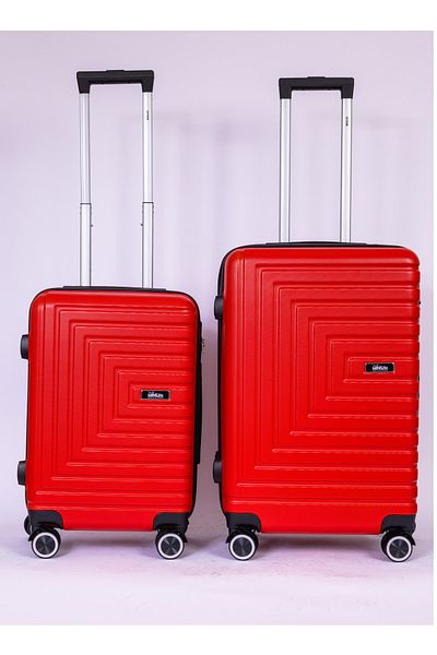 Mnuk Pilgrimage Set of 3 Traveling Luggage | Hardside Trolley | 20/24/28 Red