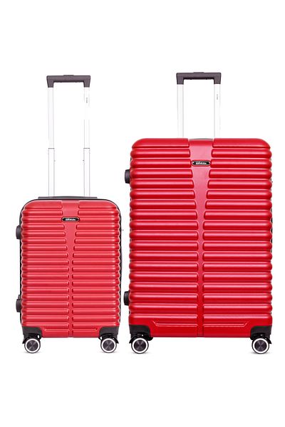 Mnuk Destiny Set of 2 Luggage | Hardside Trolley | 20/28 Red