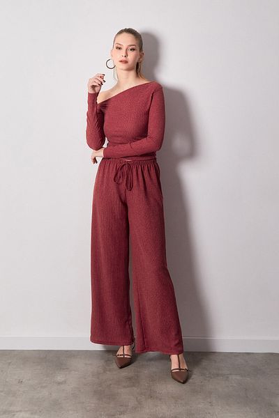 Fulla Moda Μπλούζα με λαιμόκοψη από ύφασμα Bürümcük
