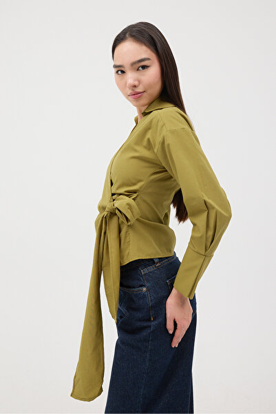 Addax Kruvaze Yaka Yandan Bağlamalı Gömlek G16797-Z12