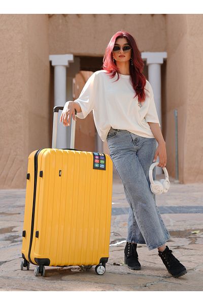 Mnuk Viator Set of 2 Luggage | Hardside Trolley | 20/28 Yellow