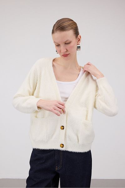 Addax Soft Textured Buttoned Cardigan H3375-B8