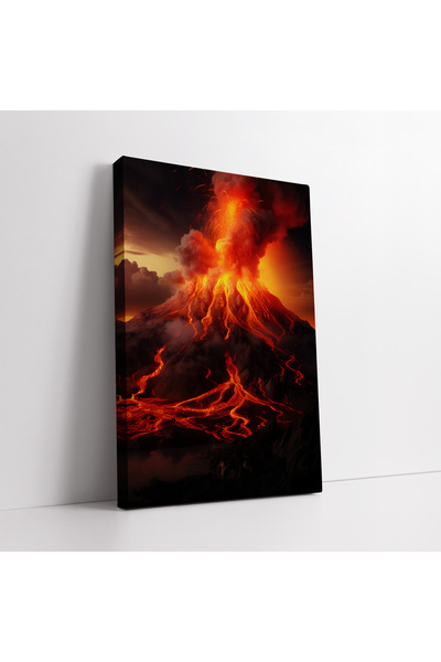 KOSS Dijital Pictură decorativă pe pânză cu flacără de magma de erupție vulca...