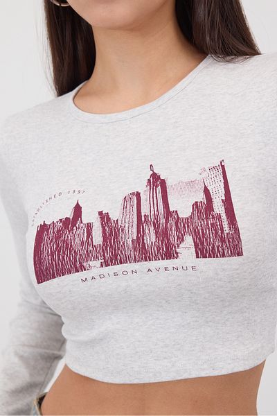 Addax Μπλούζα Madison Avenue Written Crop B1639-l6