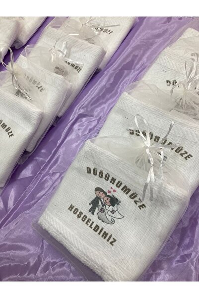 yörük tuhafiye Wedding Towel, tulle, Wedding Towel with Pouch, Car Towel, Convoy Towel, 12 Pcs Packed, Pouch