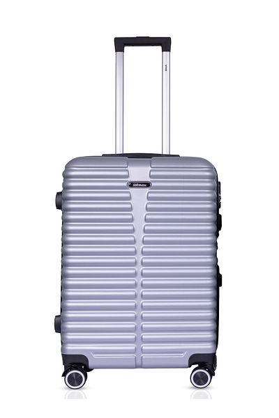Mnuk Destiny Checked Luggage | Hardside Trolley | 24 Silver