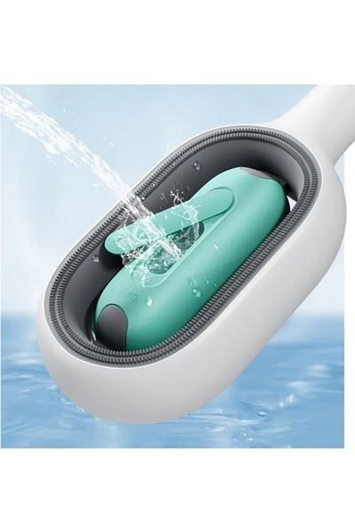 Lequeen Cat Washing Brush with Water Chamber Cat Comb Blue