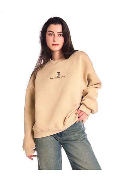 Moide Oversize Embroidered Unisex Sweatshirt