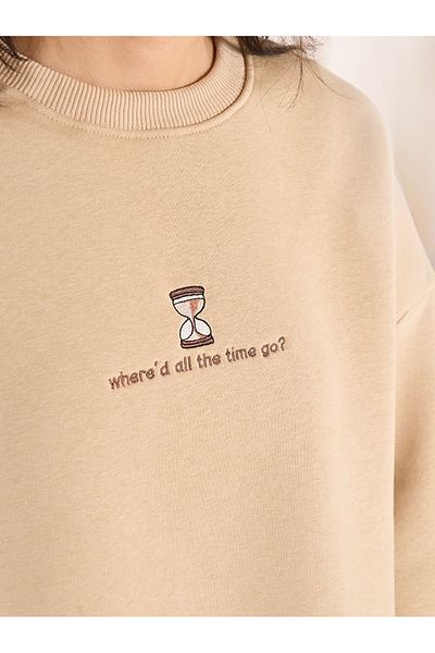 Moide Oversize Embroidered Unisex Sweatshirt