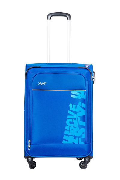 Skybags Rhumba Checked Luggage, Polyester Soft Sided, 24" Blue