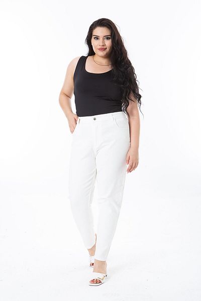 Şans Large Size 5 Pocket Lycra Bone Skinny Jeans - 65n38253
