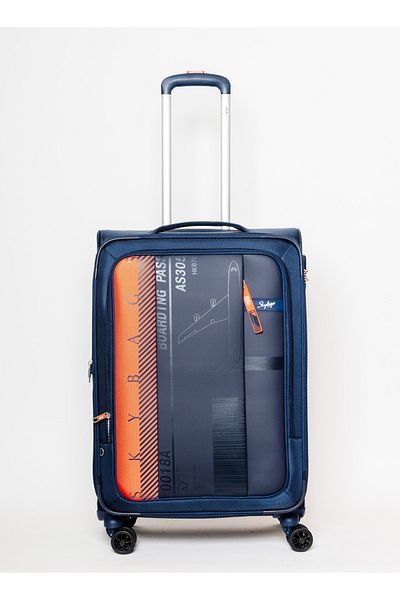 Skybags Airway Pro Expandable Luggage, TSA Lock, 24 Inch, Blue