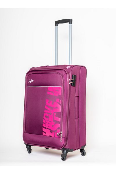 Skybags Rhumba Checked Luggage, Polyester Soft Sided, 24"  Purple