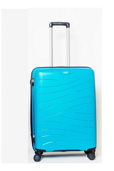 Skybags Maxx Checked Luggage | Hardside Polypropylene | 24", Blue