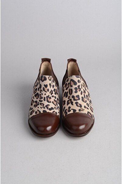 SEÇ KUNDURA SEÇ 273 Γυναικεία Παπούτσια Special Production από Γνήσιο Δέρμα - Καφέ Leopard (Ύψος τακουνιού: 3,5 cm)