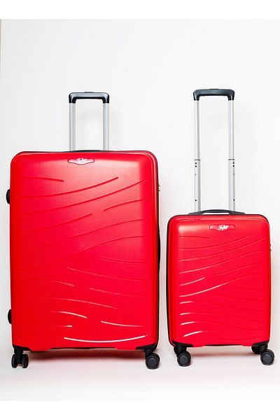 Skybags Set of 2 Polypropylene Maxx Luggage Trolley | 55/79, Red