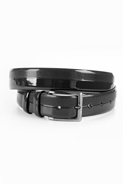 Rizz up حزام رجالي بنمط نقطة سوداء - جلد صناعي 3.5 سم 1801310