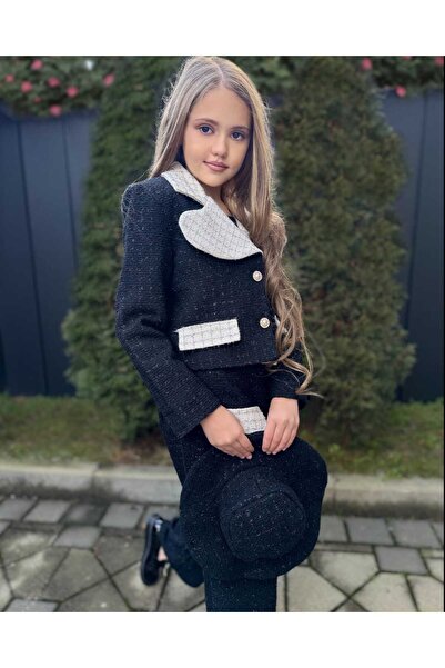 Kids Nora Dress Girls' Holiday Suit Jacket&Pants&Hat&Brooch