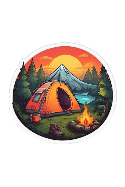 MegaSticker Camping Forest Araba, Motorsiklet, Kask, Laptop, Cam Sticker 13x1...