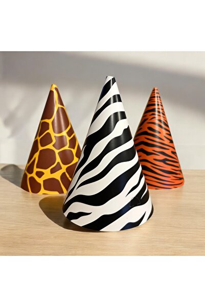 Partifabrik Safari Themed Printed Cardboard Hat 3 Pieces