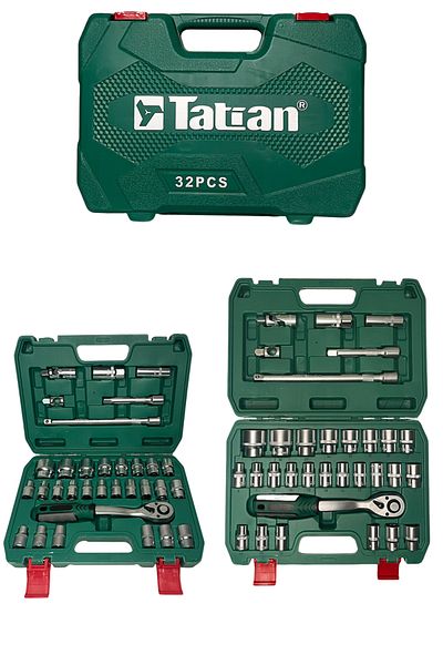 Hanswerk Full Professional 72 Tooth Ratchet 32 Piece Socket Set