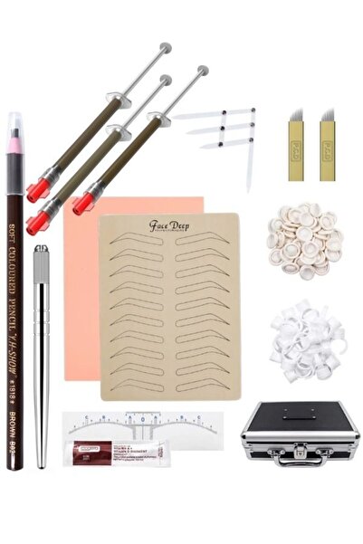 Face Deep Microblading Eğitim Seti 14 Parça Manuel Kalıcı Makyaj Profesyönel ...