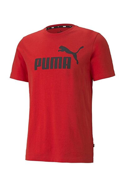 Puma Ανδρικό κόκκινο T-shirt με λογότυπο Essentials 586666   11