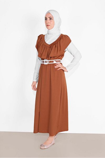 TRENDTESETTÜR Γυναικείο φόρεμα με βολάν με λεπτομέρεια 2 τεμαχίων 6816