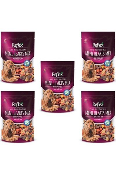 Reflex Semi Moist Mini Kalp Mix Köpek Ödül Maması 150 gr 5 Adet